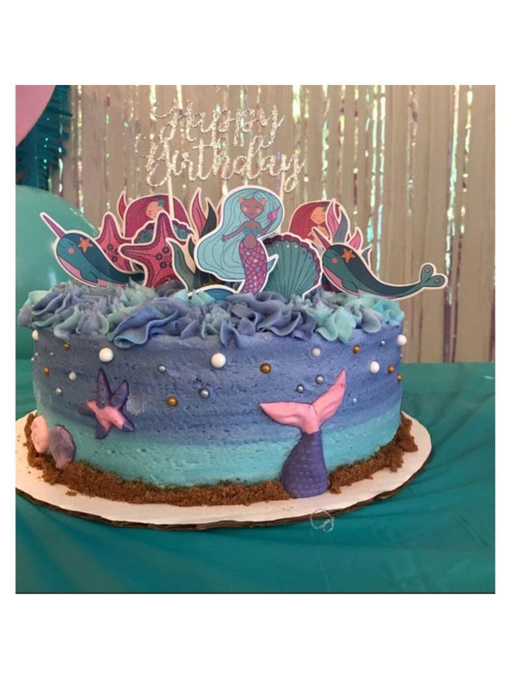 mermaid under the sea cupcake toppers